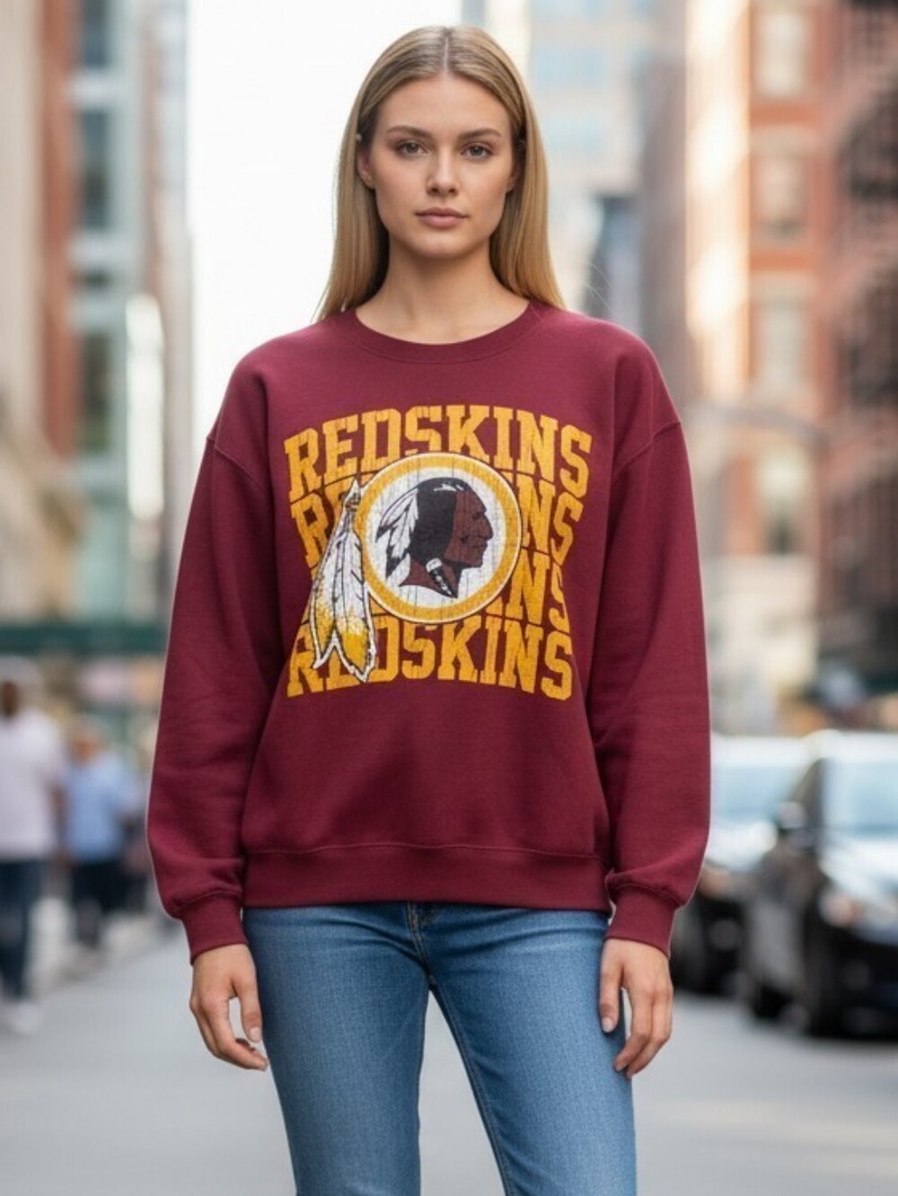 Vtg Washington Commanders Women's Lg Nfl Football Team Sweater NWT New Old Stock